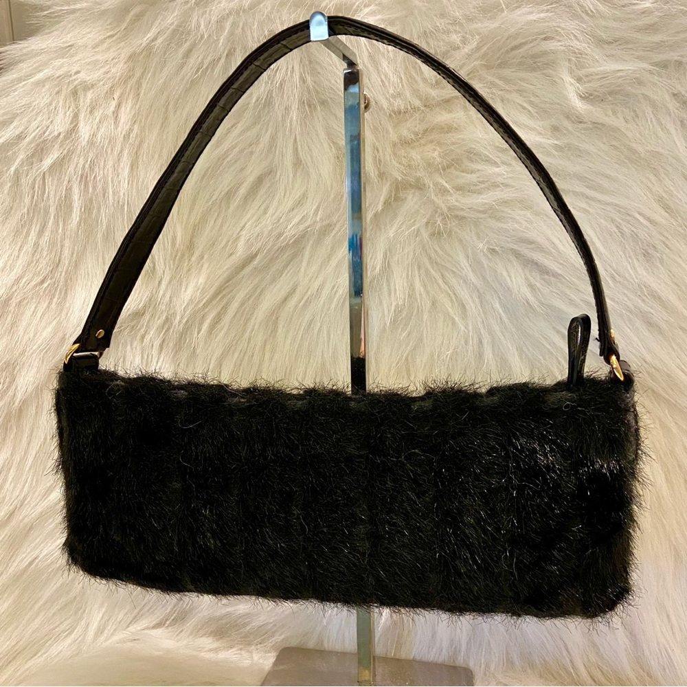 Kate Spade Black Faux Fur Shoulder Bag